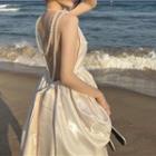 Beaded Strap A-line Dress