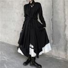Asymmetrical Midi A-line Shirtdress / Midi A-line Skirt