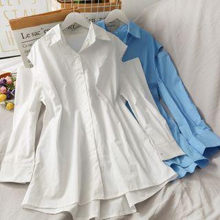 Cutout-shoulder Long Shirt