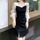 Long-sleeve Two Tone Dress (various Designs)