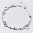 925 Sterling Silver Hoop Faux Crystal Bracelet Bracelet As Shown In Figure - One Size