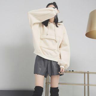 Loose-fit Drawstring Hooded Pullover