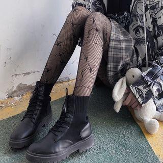 Star Fishnet Tights Black - One Size