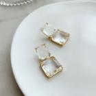 Faux Crystal Square Earring 1 Pair - As Shown In Figure - One Size