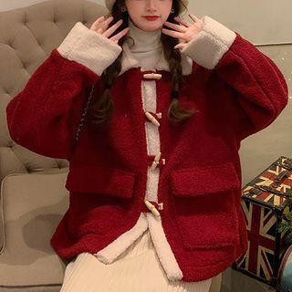Fleece Toggle Coat Red - One Size