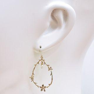 Flower Hoop Drop Earring