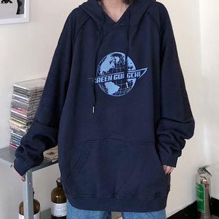 Long-sleeve Printed Oversize Hoodie