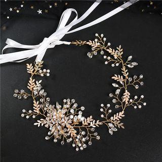 Wedding Rhinestone Floral Headband As Shown In Figure - One Size