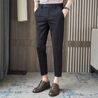 Mid Rise Plaid Straight Leg Pants