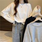 Long-sleeve Round-neck Cropped Sweatshirt