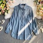 Pocket-front Dip-back Long-sleeve Shirt