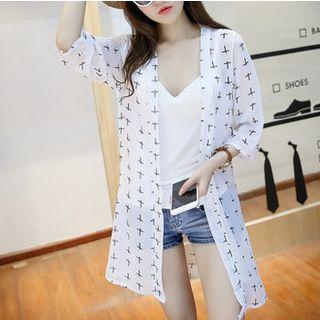 Star Print Elbow Sleeve Light Jacket