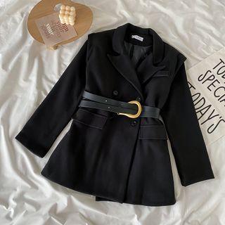 Double-breasted Blazer / Belt / Set