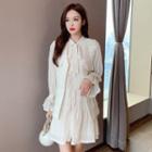 Tweed Vest / Long-sleeve Dress
