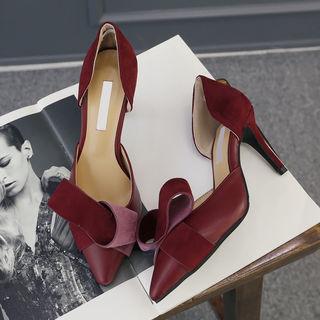 Bow Faux-leather Pumps