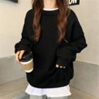 Drop-shoulder Sweatshirt / Long-sleeve Plain T-shirt (various Designs)