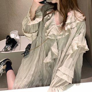 Long-sleeve Ruffled Dress (various Designs)