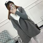 Knit-sleeve Hooded Coat