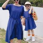 Family Matching Crew-neck Short-sleeve T-shirt / T-shirt Dress