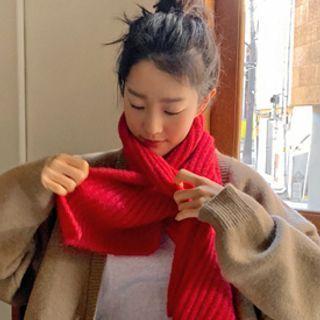 Keyhole Rib-knit Muffler Scarf