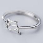 925 Sterling Silver Cat Open Ring Ring - As Shown In Figure - One Size