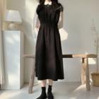 Sleeveless Midi A-line Dress / Plain Blouse