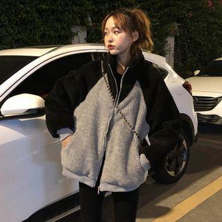 Two-tone Zip Jacket Black & Gray - One Size