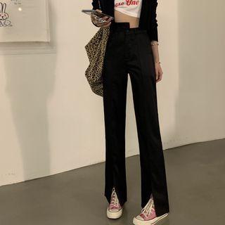 Slitted Boot-cut Dress Pants