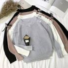 V-neck Plain Knit Sweater