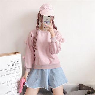Long-sleeve Bobble Trim Pullover