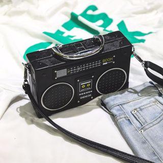 Radio Shaped Shoulder Bag Black - One Size