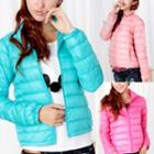 Plain Stand-collar Padded Jacket