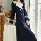 Double-breasted Mid A-line Coat Dress