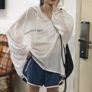 Lettering Striped Hoodies / Contrast Trim Shorts