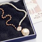 Faux-pearl Short Necklace As Figure - One Size