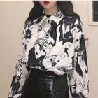 Long-sleeve Printed T-shirt As Shown In Figure - One Size