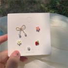 Set Of 5: Cartoon Resin Alloy Earring (assorted Designs) Set Of 5 - Silver Earring - White - One Size