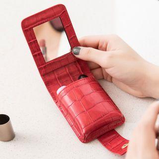 Croc Grain Faux Leather Mini Pouch