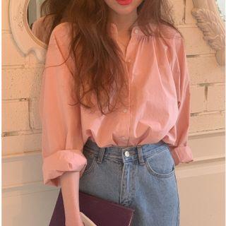 Plain Puff Long Sleeve Over-sized Shirt