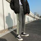Paneled Cropped Straight-cut Jeans