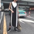 Two-tone Wide-leg Jumpsuit