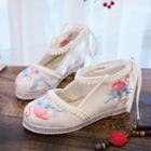 Embroidered Ankle-strap Hidden-wedge Hanfu Shoes