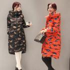 Patterned Hooded Padded Coat