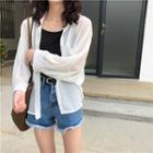 Long Sleeve Sheer Shirt Jacket