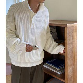 Henley Ribbed Sweater