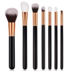 Set Of 7: Makeup Brush With Wooden Handle