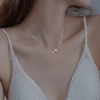 Cz Star Necklace Silver - One Size