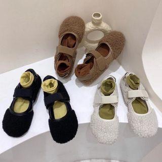 Furry Adhesive Strap Sandals