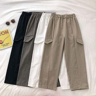 Mock Pocket High-waist Cargo Cropped Pants