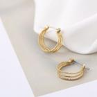 Layered Hoop Drop Earring 1 Pair - A Shown In Figure - One Size